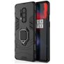 Mobigear Armor Ring OnePlus 8 Pro Hoesje Hardcase Backcover Shockproof met Ringhouder - Zwart