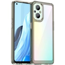 Mobigear Crystal OPPO Reno 7 Lite Hoesje Hardcase Backcover - Transparant / Grijs