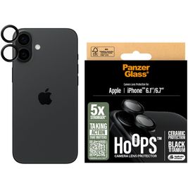 PanzerGlass Ceramic Hoops iPhone 16 Glazen Camera Lens Protector - Case Friendly