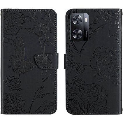 Mobigear Butterfly Realme Narzo 50 5G Hoesje Bookcase Portemonnee - Zwart