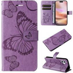 Mobigear Butterfly iPhone 16 Plus Hoesje Bookcase Portemonnee - Paars