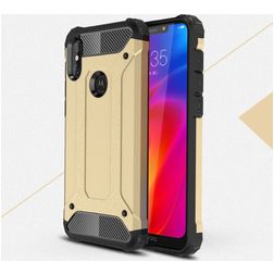 Mobigear Outdoor Motorola One Power Hoesje Hardcase Backcover Shockproof - Goud