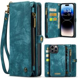 Caseme 008 iPhone 14 Pro Max Hoesje Uitneembare 2in1 Bookcase Portemonnee - Blauw