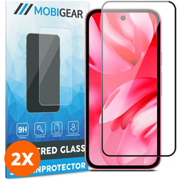 Mobigear Premium Google Pixel 9a Glazen Screenprotector - Case Friendly - Zwart (2-Pack)