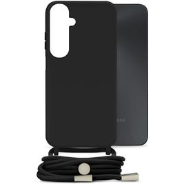 Mobilize Lanyard Gelly Samsung Galaxy A05s Flexibel TPU Hoesje met koord - Zwart