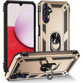 Mobigear Armor Ring Samsung Galaxy A14 Hoesje Hardcase Backcover Shockproof met Ringhouder - Goud