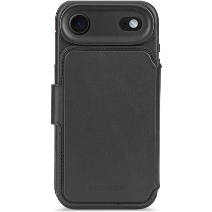 Decoded Detachable Wallet iPhone Air MagSafe Hoesje Echt Leer Uitneembare 2in1 Bookcase Portemonnee - Zwart