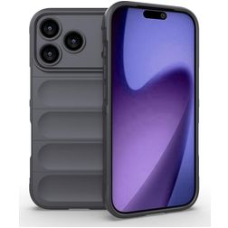 Mobigear Bumpy iPhone 18 Pro Hoesje Flexibel TPU Backcover - Dark Grey