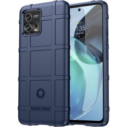 Mobigear Rugged Shield Motorola Moto G72 Hoesje Flexibel TPU Backcover Shockproof - Blauw