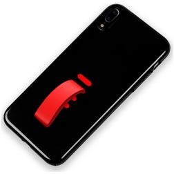 Mobigear Rubber Ring iPhone XS Max Hoesje Hardcase Backcover met Ringhouder - Zwart