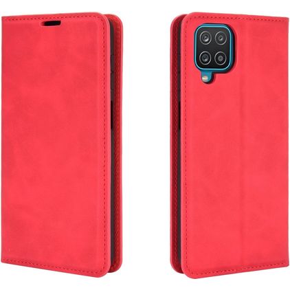 Mobigear Retro Slim Samsung Galaxy A12 Hoesje Bookcase Portemonnee - Rood
