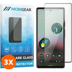 Mobigear Premium Google Pixel 7a Glazen Screenprotector - Case Friendly - Zwart (3-Pack)