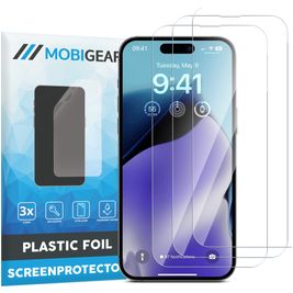Mobigear iPhone 15 Plus Screenprotector Folie - Case Friendly (3-Pack)
