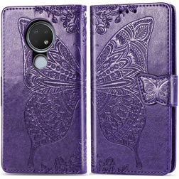 Mobigear Butterfly Nokia 7.2 Hoesje Bookcase Portemonnee - Paars