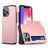 Mobigear Card iPhone 13 Mini Hoesje Hardcase Backcover Shockproof met Pasjeshouder - Roségoud