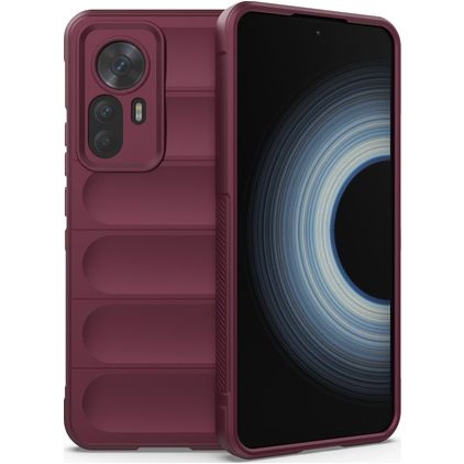 Mobigear Bumpy Xiaomi 12T Hoesje Flexibel TPU Backcover - Bordeaux Rood