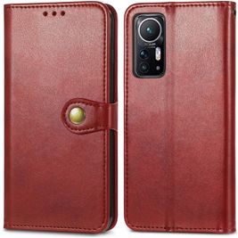 Mobigear Snap Button Xiaomi 12 Hoesje Bookcase Portemonnee - Rood