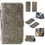 Mobigear Flowers iPhone 12 Pro Hoesje Bookcase Portemonnee - Grijs