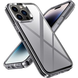 Mobigear Crystal iPhone 14 Pro Hoesje Hardcase Backcover - Transparant / Grijs
