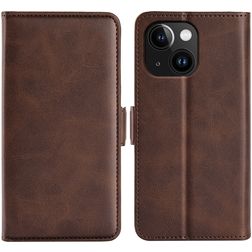 Mobigear Slim Magnet iPhone 15 Hoesje Bookcase Portemonnee - Bruin