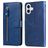 Mobigear Zipper iPhone 17 Hoesje Bookcase Portemonnee - Blauw