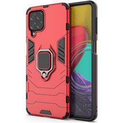 Mobigear Armor Ring Samsung Galaxy M53 Hoesje Hardcase Backcover Shockproof met Ringhouder - Rood