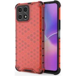 Mobigear Honeycomb HONOR X8 Hoesje Hardcase Backcover Shockproof - Rood