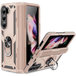 Mobigear Armor Ring Samsung Galaxy Z Fold 5 Hoesje Hardcase Backcover Shockproof met Ringhouder - Goud
