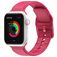 Mobigear Dashed Siliconen Apple Watch Bandje Gespsluiting - 42/41/40/38 mm - Rood