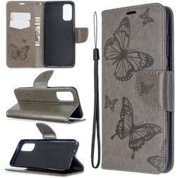 Mobigear Butterfly Samsung Galaxy S20 Hoesje Bookcase Portemonnee - Grijs