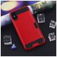 Mobigear Brushed Card iPhone XR Hoesje Hardcase Backcover Shockproof met Pasjeshouder - Rood