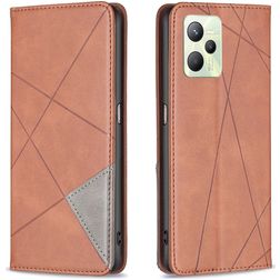 Mobigear Rhombus Slim Realme C35 Hoesje Bookcase - Bruin