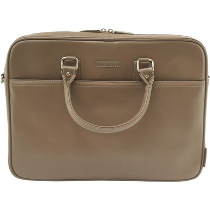 Valenta Laptop leather Echt Leer Laptop Aktetas 15.6 inch Laptoptas + Handvat - Taupe