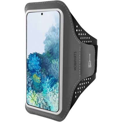Mobiparts Comfort Fit Telefoonhouder Hardlopen Samsung Galaxy S20 Sport Hoesje Neopreen Sportarmband - Zwart