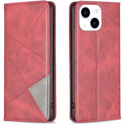 Mobigear Rhombus Slim iPhone 15 Hoesje Bookcase - Rood