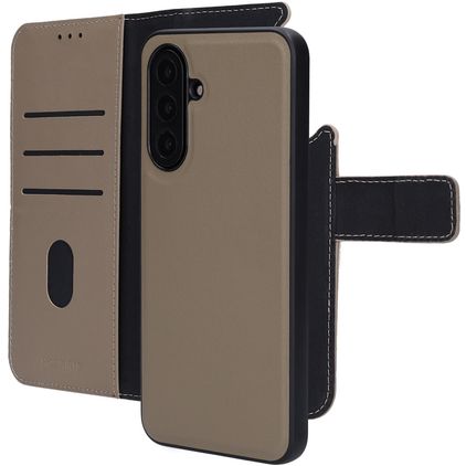 Mobiparts Samsung Galaxy A17 Hoesje Echt Leer Uitneembare 2in1 Bookcase Portemonnee - Taupe