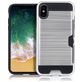Mobigear Brushed Card iPhone XS Max Hoesje Hardcase Backcover Shockproof met Pasjeshouder - Zilver