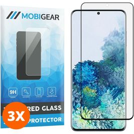 Mobigear Curved Samsung Galaxy S20 Plus Glazen Screenprotector - Case Friendly - Zwart (3-Pack)