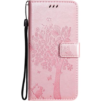 Mobigear Tree Samsung Galaxy S21 Hoesje Bookcase Portemonnee - Roségoud