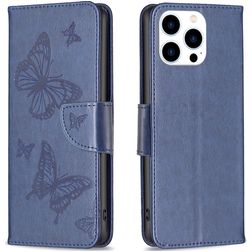 Mobigear Butterfly iPhone 15 Pro Hoesje Bookcase Portemonnee - Blauw