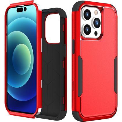 Mobigear Ultra Tough iPhone 15 Pro Hoesje Hardcase Backcover Shockproof - Rood