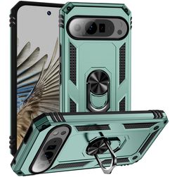 Mobigear Armor Ring Google Pixel 9 Pro XL Hoesje Hardcase Backcover Shockproof met Ringhouder - Groen