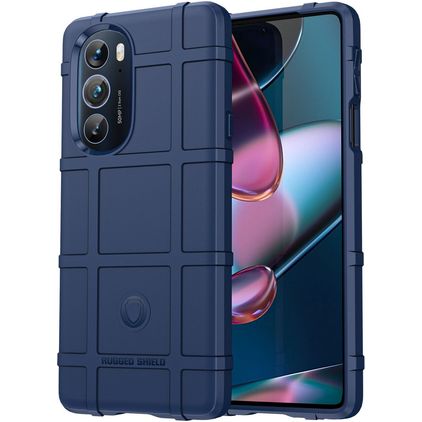 Mobigear Rugged Shield Motorola Edge X30 Hoesje Flexibel TPU Backcover Shockproof - Blauw