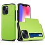 Mobigear Card iPhone 15 Plus Hoesje Hardcase Backcover Shockproof met Pasjeshouder - Groen