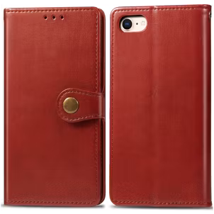 Mobigear Snap Button iPhone 8 Hoesje Bookcase Portemonnee - Rood