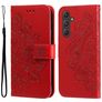 Mobigear Flowers Samsung Galaxy A55 Hoesje Bookcase Portemonnee - Rood