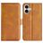 Mobigear Slim Magnet iPhone 17 Hoesje Bookcase Portemonnee - Cognac