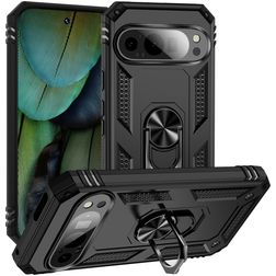 Mobigear Armor Ring Google Pixel 9 Hoesje Hardcase Backcover Shockproof met Ringhouder - Zwart
