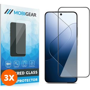 Mobigear Premium Xiaomi 14 Glazen Screenprotector - Case Friendly - Zwart (3-Pack)