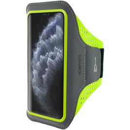 Mobiparts Comfort Fit Telefoonhouder Hardlopen iPhone 11 Pro Sport Hoesje Neopreen Sportarmband - Neon Green